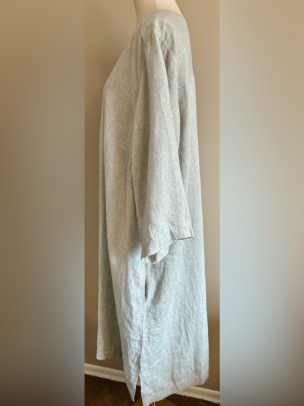 Eileen Fisher Woman Sparkle Linen Tunic Dress - Picture 5 of 11